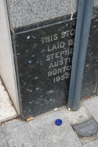 Former Burton store foundation stone, Exeter, 2022