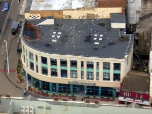 Former Burton building from the Blackpool Tower, 2017