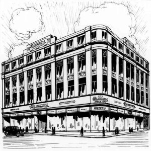 Bradford Burton store shown in the company 25th anniversary booklet