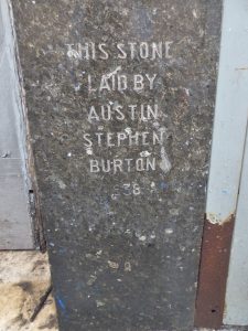 Former Burton foundation stone, Cradley Heath, 2017