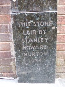 Former Burton store foundation stone, Lincoln, 2018