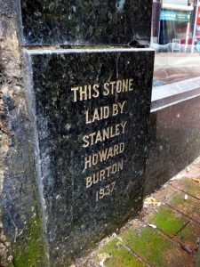 Former Burton store foundation stone, Llanelli, 2018