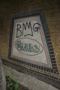 Mosaic entryway tiles from former Burton Store, Chrisp Street, Poplar, London, 2021