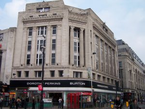 Former Burton headquarters, Tottenham Court Road, London, 2009