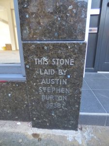 Former Burton store foundation stone, Morley, 2018