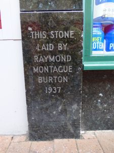 Former Burton store foundation stone, Neath, 2015