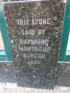 Former Burton store foundation stone, Newark-on-Trent, 2018