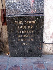 Former Burton store foundation stone, Newport, 2010