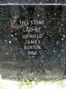 Former Burton store foundation stone, Dorking, 2018