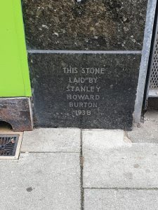 Former Burton store foundation stone, Aberystwyth, 2021