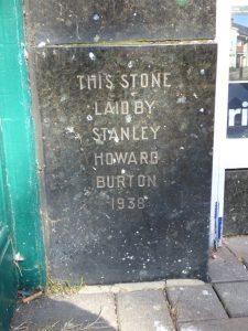 Former Burton building foundation stone, Poole, 2017