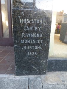 Former Burton store foundation stone, Selby, 2018