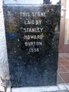 Former Burton store foundation stone, Selby, 2018