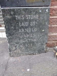 Former Burton store foundation stone, Stourbridge, 2018