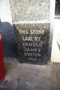 Former Burton store foundation stone, Stroud, 2019