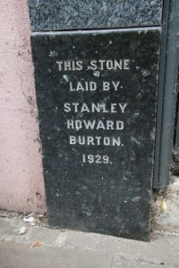 Former Burton store foundation stone, Taunton, 2022