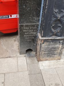Former Burton foundation stone, Bury St. Edmunds, 2022