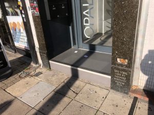 Former Burton foundation stones, Southgate, London, 2021
