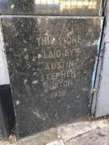 Former Burton foundation stone, North End, Portsmouth, 2020
