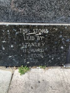 Former Burton foundation stone, North End, Portsmouth, 2020