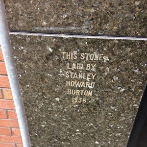 Former Burton foundation stone, Altrincham, 2018