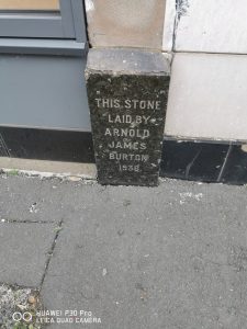 Former Burton foundation stone, Ellesmere Port, 2023