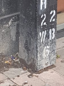 Former Burton foundation stone, Beckenham, London, 2023