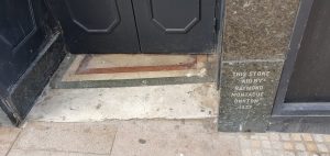 Former Burton store foundation stone, Kirkcaldy, 2023