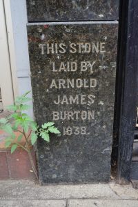 Former Burton store foundation stone, Southgate, London, 2023