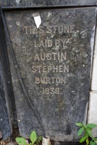 Former Burton store foundation stone, Southgate, London, 2023
