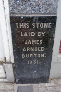 Former Burton Store foundation stone, Wood Green, London, 2023