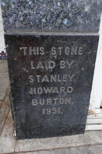 Former Burton Store foundation stone, Wood Green, London, 2023