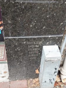 Former Burton store foundation stone, Aylesbury, 2025