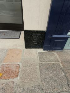 Former Burton store foundation stone, St. Helier, Jersey, 2025