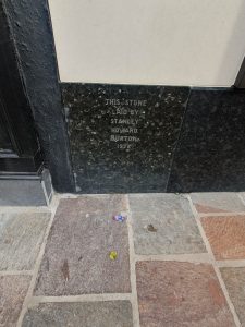 Former Burton store foundation stone, St. Helier, Jersey, 2025
