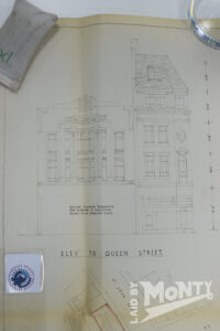 1955 architectural drawing for alterations to Burton store at 4-6 Queen Street, Cardiff