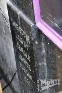 Former Burton store foundation stone, Eltham, London, 2026
