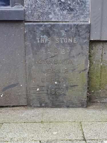 Former Burton foundation stone, Ashington, 2023