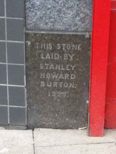 Former Burton foundation stone, Bury, 2018
