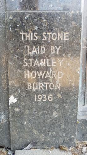 Burton, Elgin foundation stone, 2018