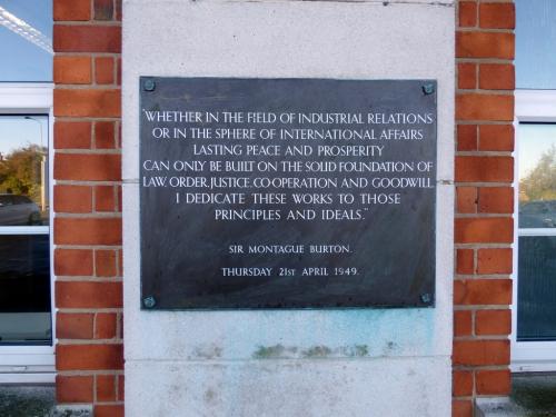 Quote from Sir Montague Burton on the former Burton factory, Goole, 2018