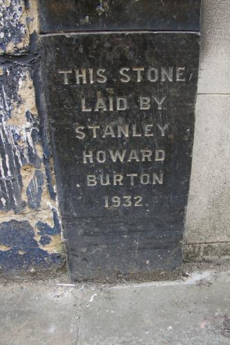Former Burton store foundation stone, Halifax, 2021