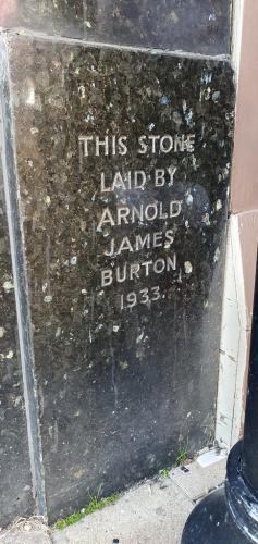 Former Burton foundation stone, Harrogate, 2023