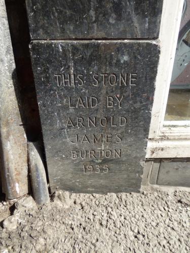 Burton building foundation stone, Kendal, 2017