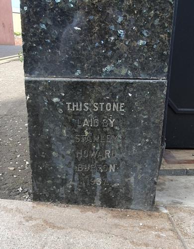 Former Burton store foundation stone, Kirkcaldy, 2023