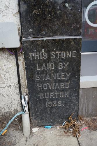 Former Burton store foundation stone, Southgate, London, 2023