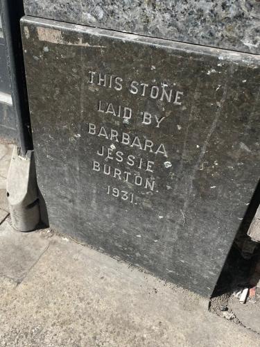 Former Burton foundation stone, 103 Oldham Street, Manchester, 2023