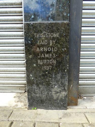 Former Burton store foundation stone, Neath, 2015