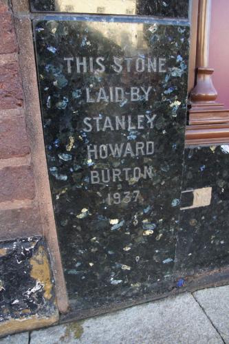 Former Burton store foundation stone, Stratford-upon-Avon, 2021